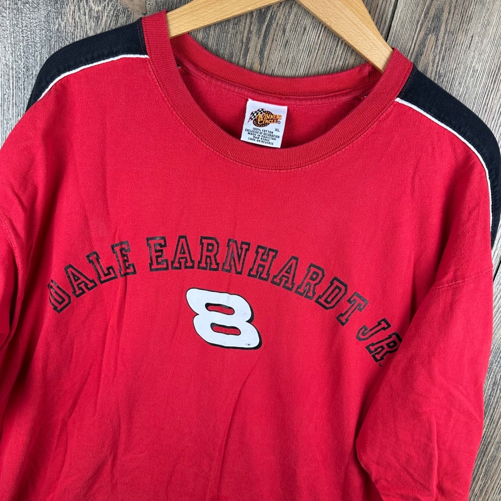 Nascar Dale Earnhardt Jr 8 Winner's Circle Red Black Long Sleeve Shirt Mens XL